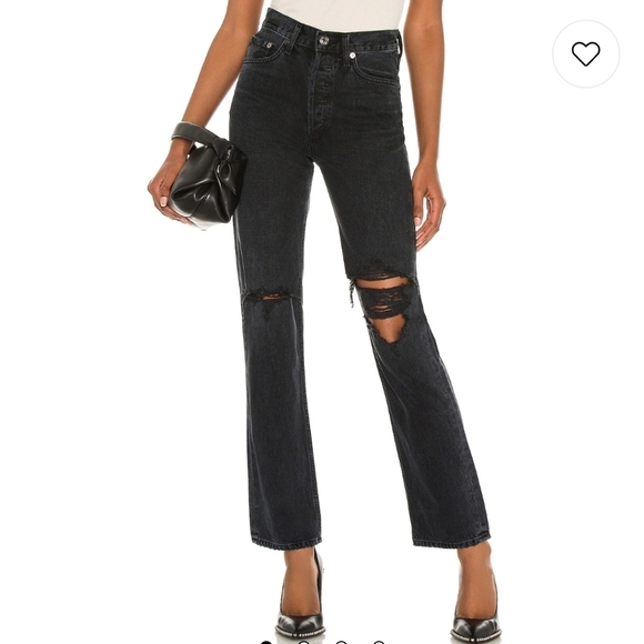 AGOLDE From Aritzia Lana Mid Rise Vintage Straight Jean Disorder Wash NWT 25 - Picture 1 of 13